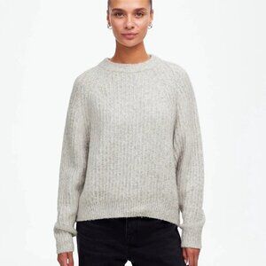Madewell Ribbed Cotton-Blend Sweater Wool Blend Grey NT858 size small
